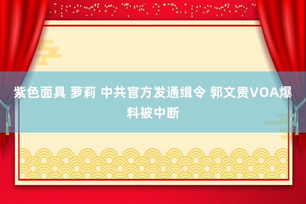 紫色面具 萝莉 中共官方发通缉令 郭文贵VOA爆料被中断